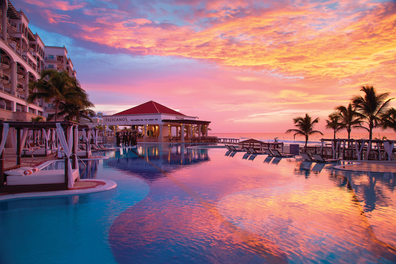 Hyatt-Zilara-Cancun-Main-Pool-Sunset